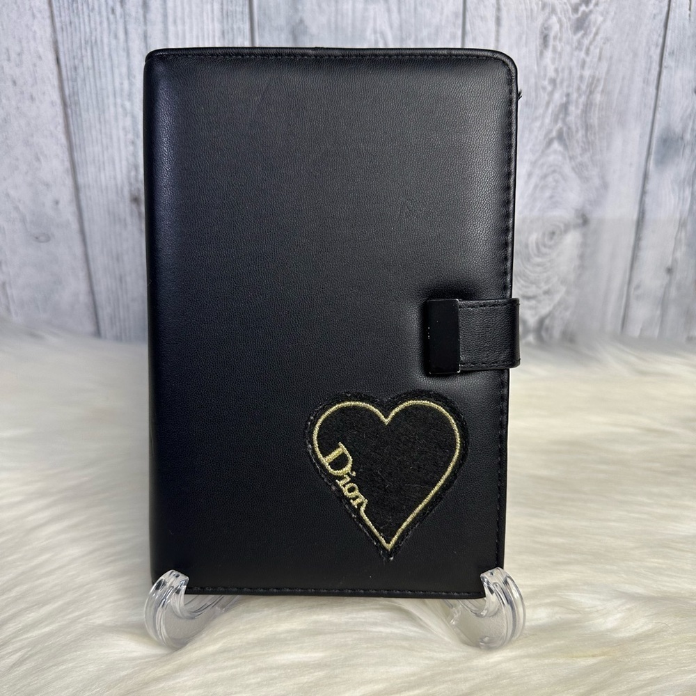 DIOR heart notebook/ passport holder cover in black